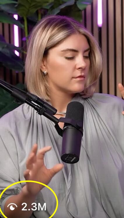 The Content Factory A woman with blonde hair sits in front of a microphone, wearing a grey top, gesturing with her hands; the image shows 2.3M views in the lower left corner. In Austin, Texas